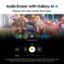 Audio Eraser with Galaxy Al: Reduce the noise. Reveal the magic. Analyzing sound... Noise Auto -25 Mute. Compatible with common video formats accessible in Gallery; helps minimize six sounds (Voice/speech, Music, Noise, Crowd, Nature, Wind). Utilizes Al; results vary.