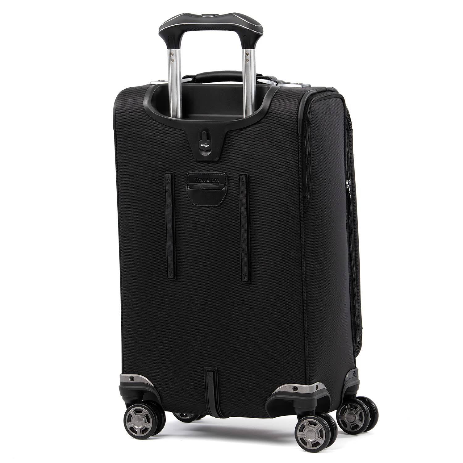 Alt View 3. Travelpro - Travelpro Platinum Elite Softside Expandable Checked Luggage, 8 Wheel Spinner Large Suitcase, TSA Lock, Men and Women - Shadow Black.