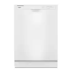 Front. Whirlpool - 24 inch Front Control Built-In Dishwasher with Boost Cycle and 57 dBA - White.