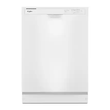 Front. Whirlpool - 24" Front Control Built-In Dishwasher with Boost Cycle and 57 dBA - White.