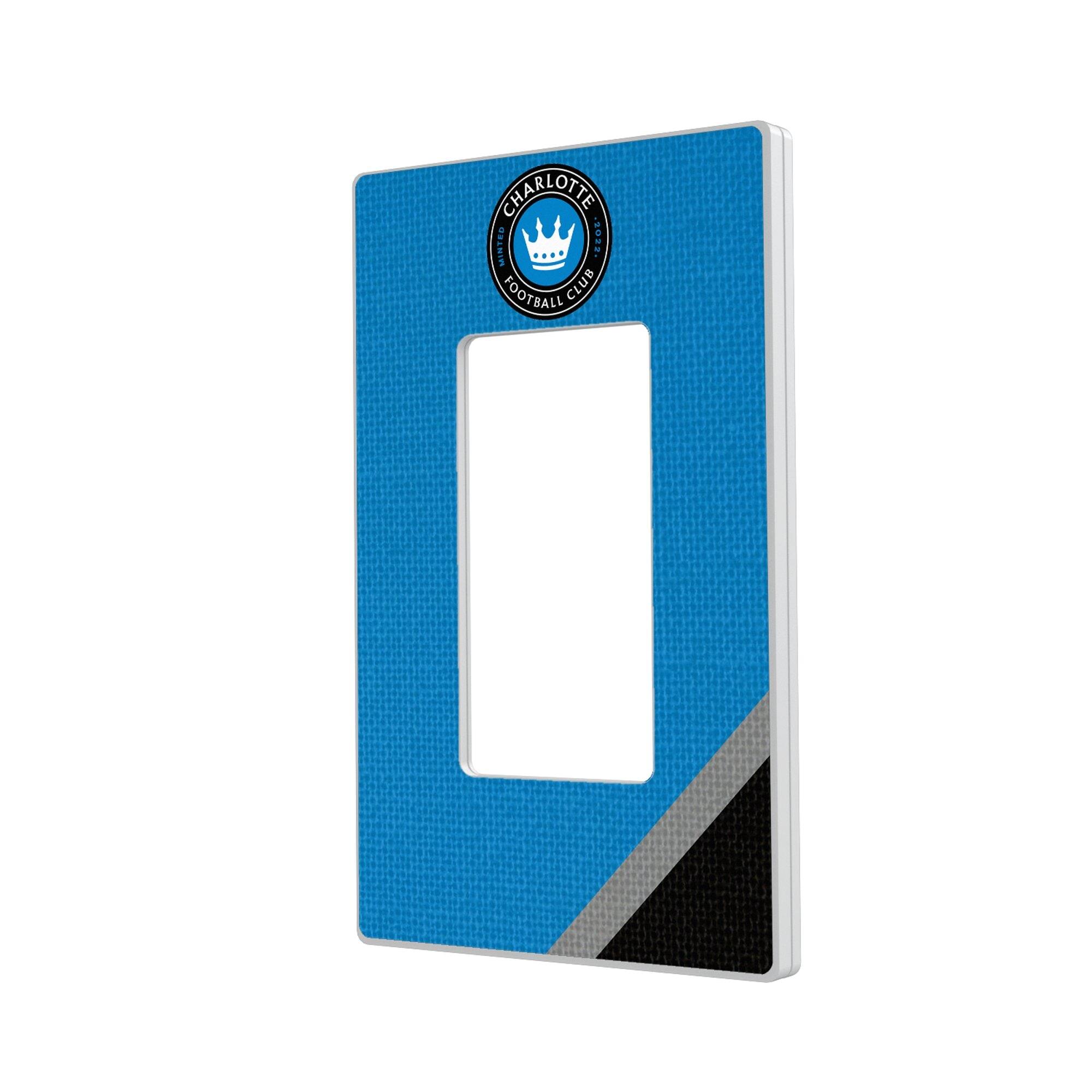 Keyscaper - Charlotte FC Diagonal Stripe Design Single Rocker Lightswitch Plate - Multicolor