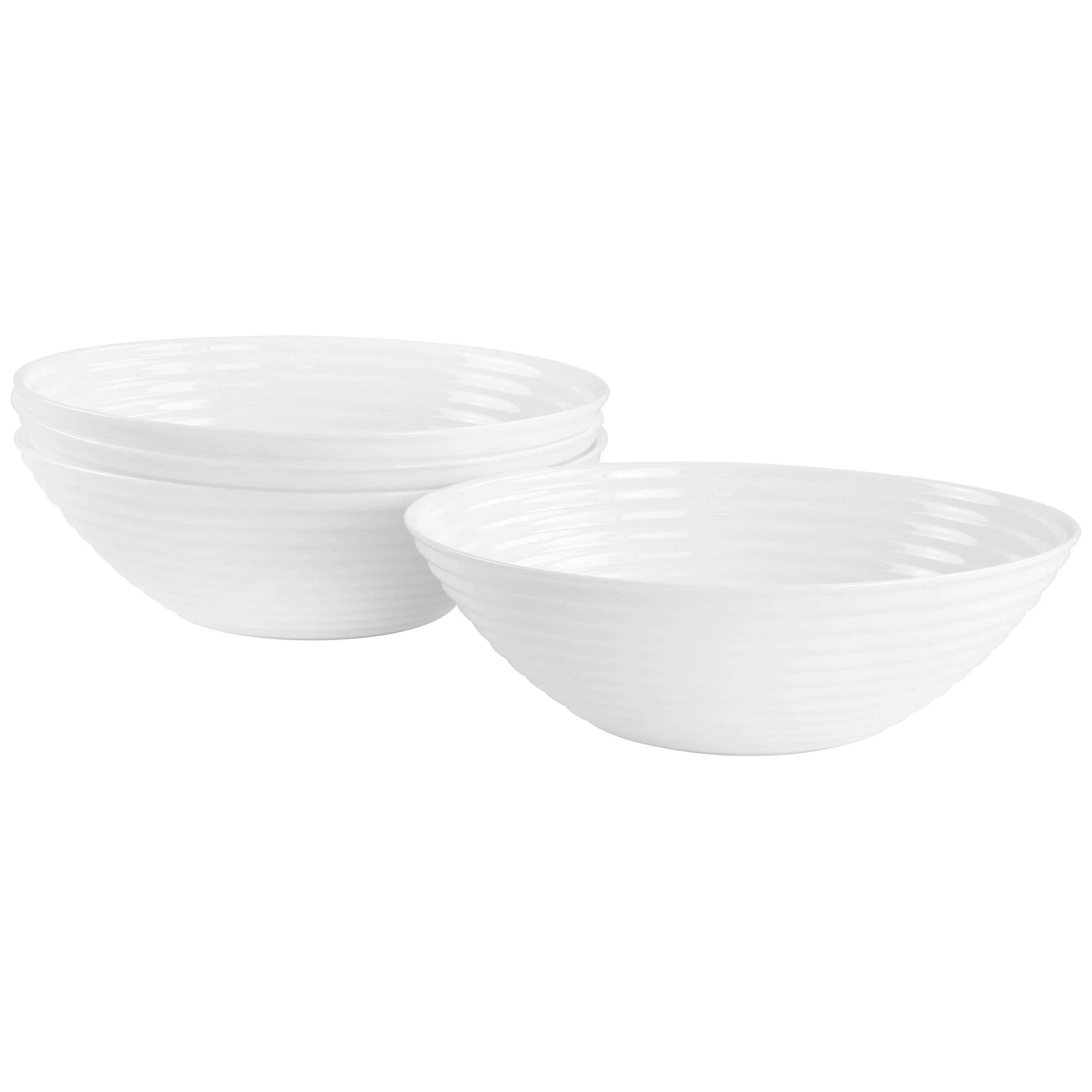 Gibson - Ultra Patio 4 Piece Tempered Opal Glass Cereal Bowl Set - White