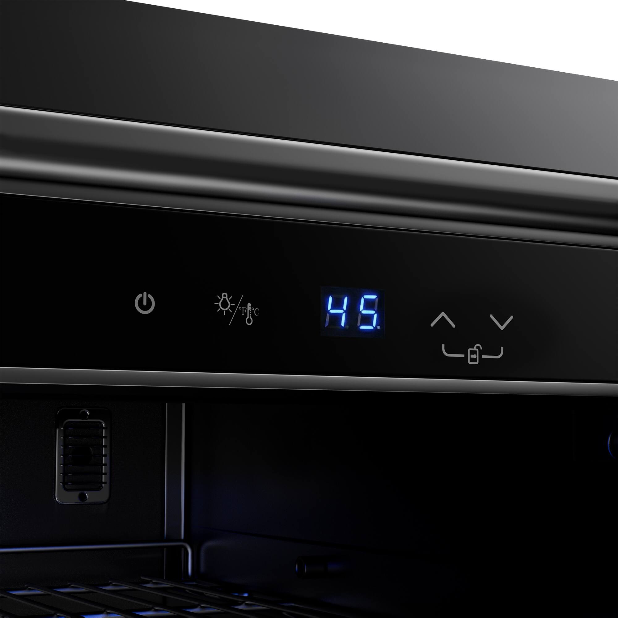 Alt View 2. Empava - 15 in. 80 Can Built-In Beverage Cooler Fridge w/ Precision Temp Controls, Adjustable Shelves in Black - Black.