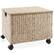 Front. Casafield - Rolling Filing Cabinet - Water Hyacinth File Organizer - Whitewash.