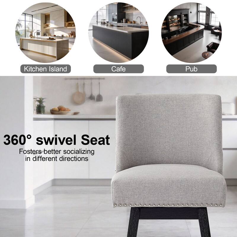 Kitchen Island Cafe Pub  
360° swivel Seat  
Fosters better socializing in different directions