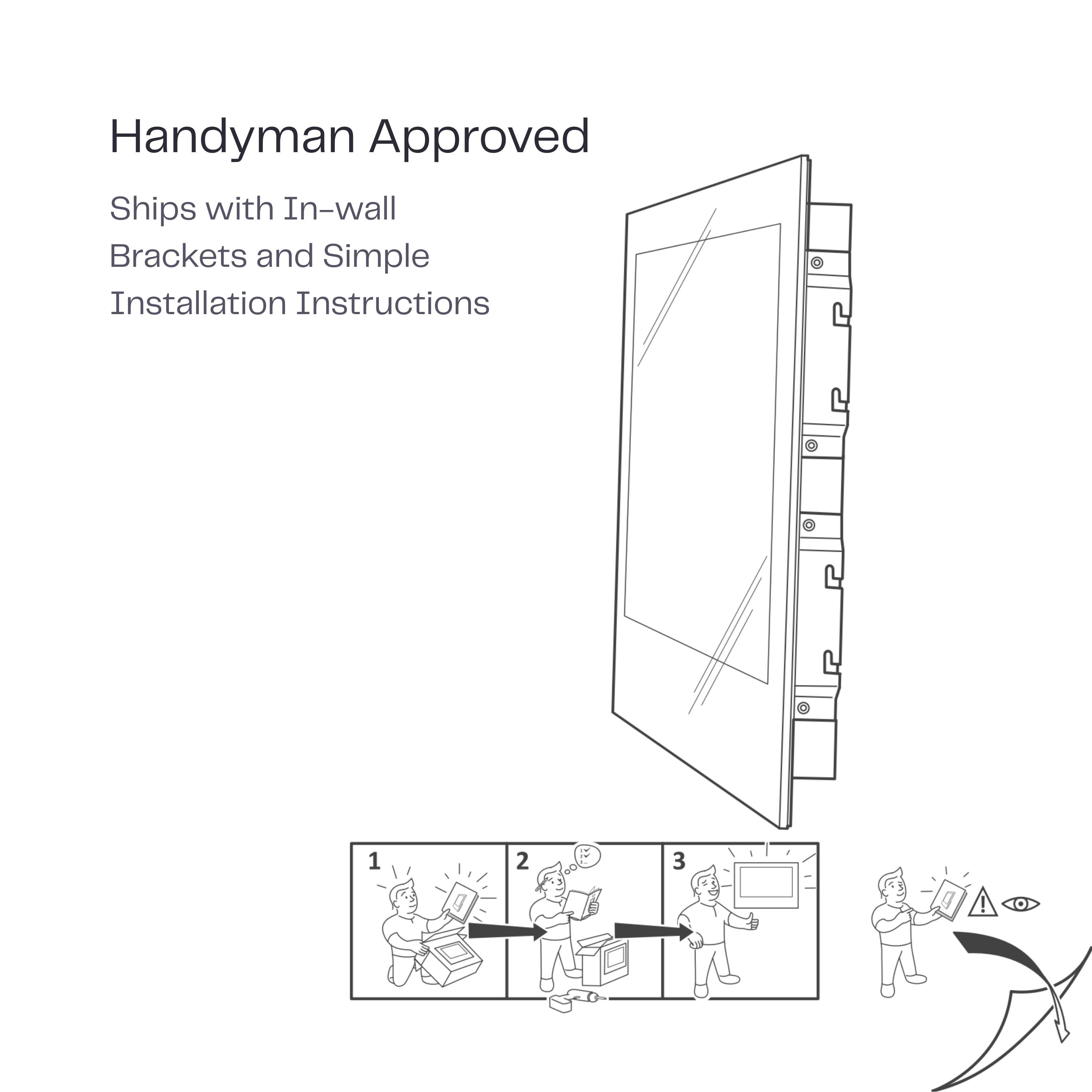 Handyman Approved  
Ships with In-wall Brackets and Simple Installation Instructions