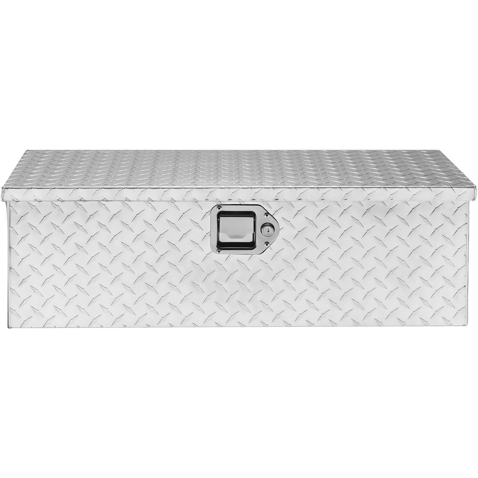 Alt View 5. VEVOR - Heavy Duty Aluminum Truck Bed Tool Box, Diamond Plate Tool Box with Side Handle and Lock Keys - Silver.