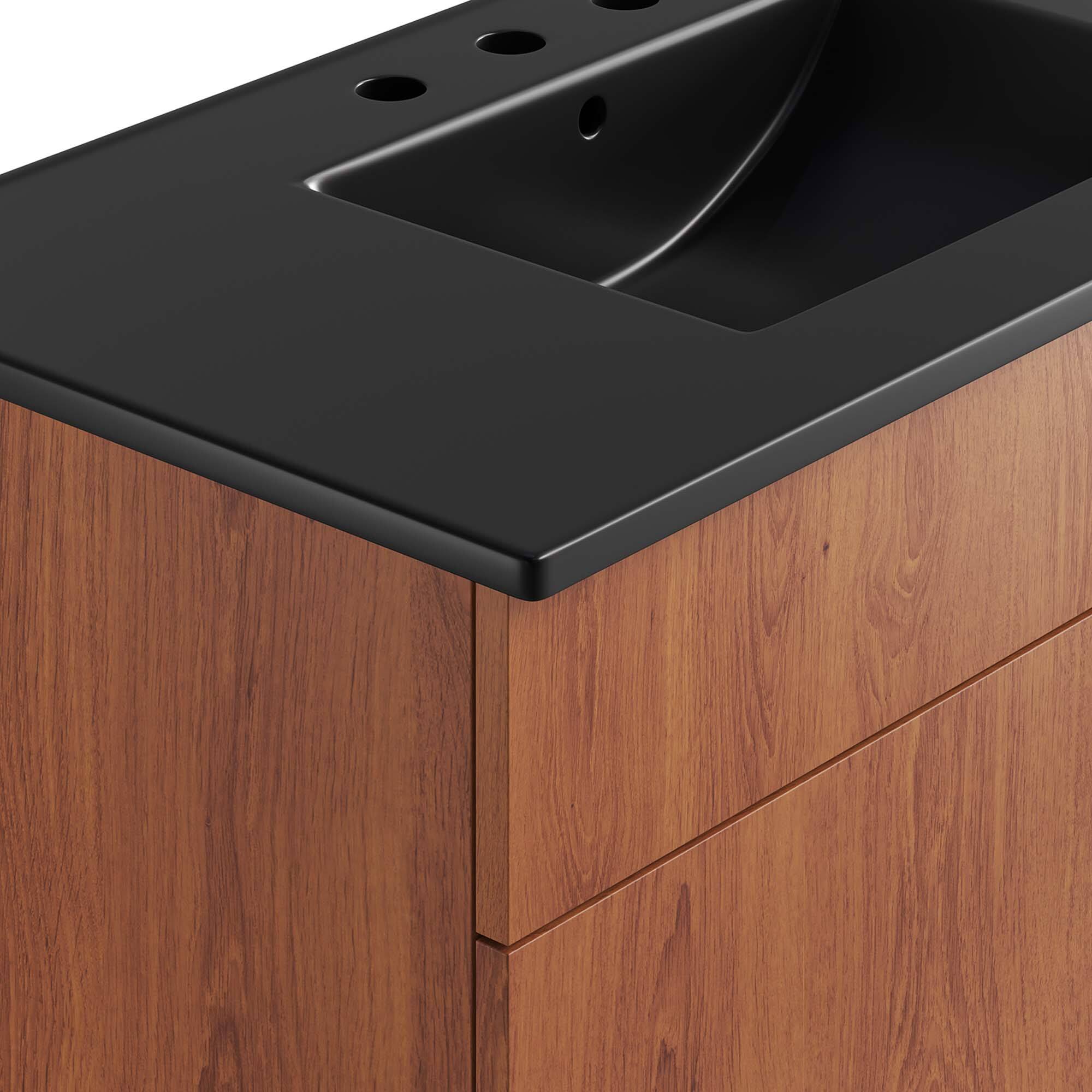 Alt View 7. Modway - Miles Bathroom Vanity Basin Included by Modway - Black Walnut.