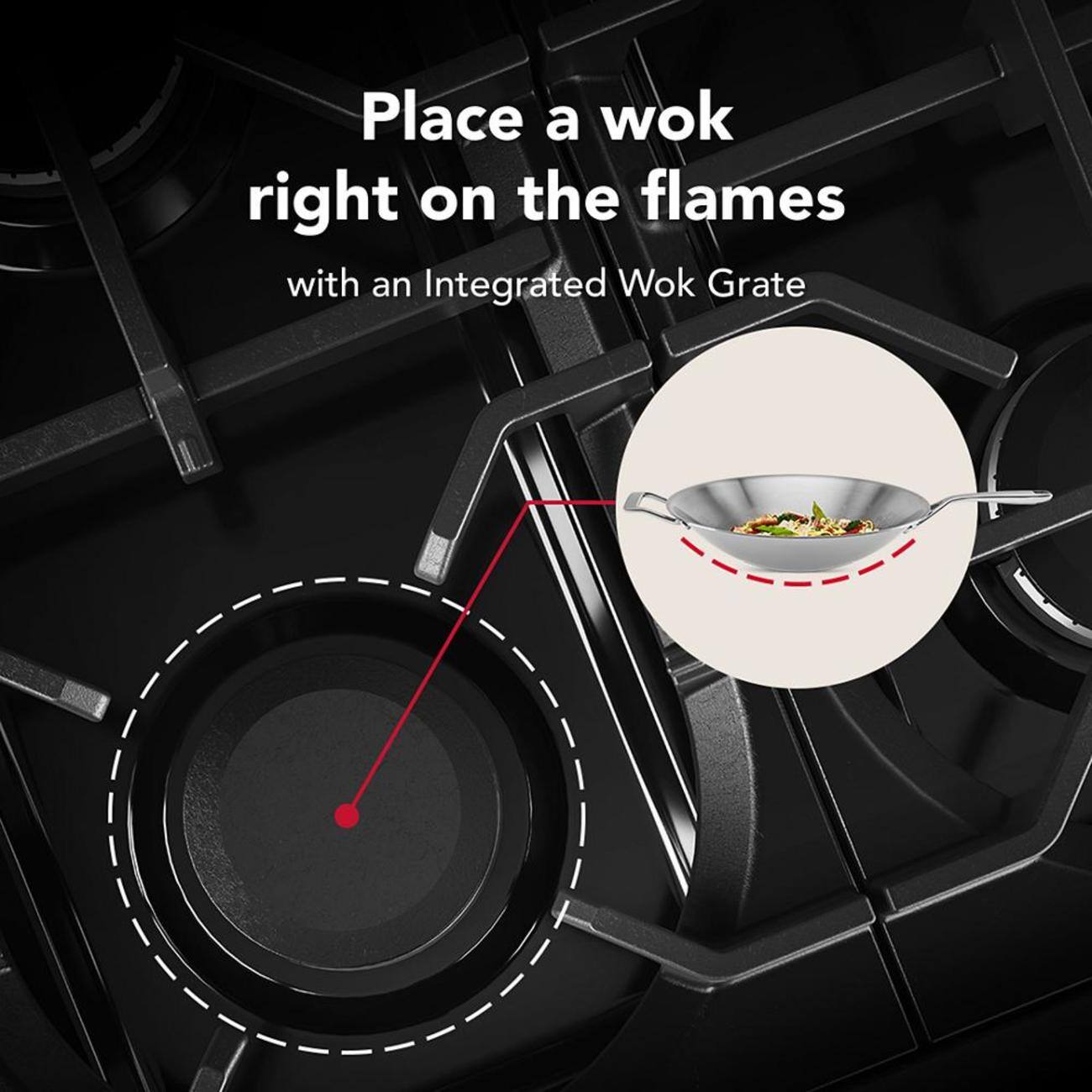 Place a wok right on the flames with an Integrated Wok Grate