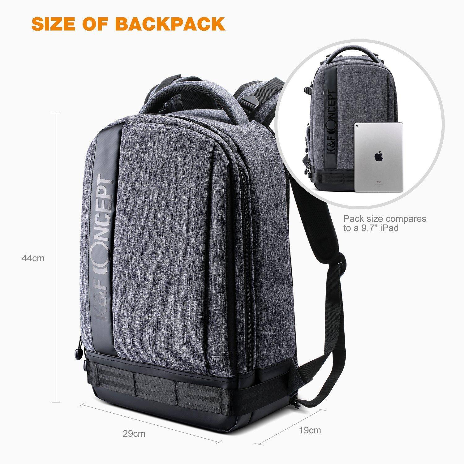 Back. Pacoar Cade - Professional Camera Backpack Large Size Photography Bag Compatible With Dslr  14.4'' Laptop Tripod (grey) - 03 Dark-gray.