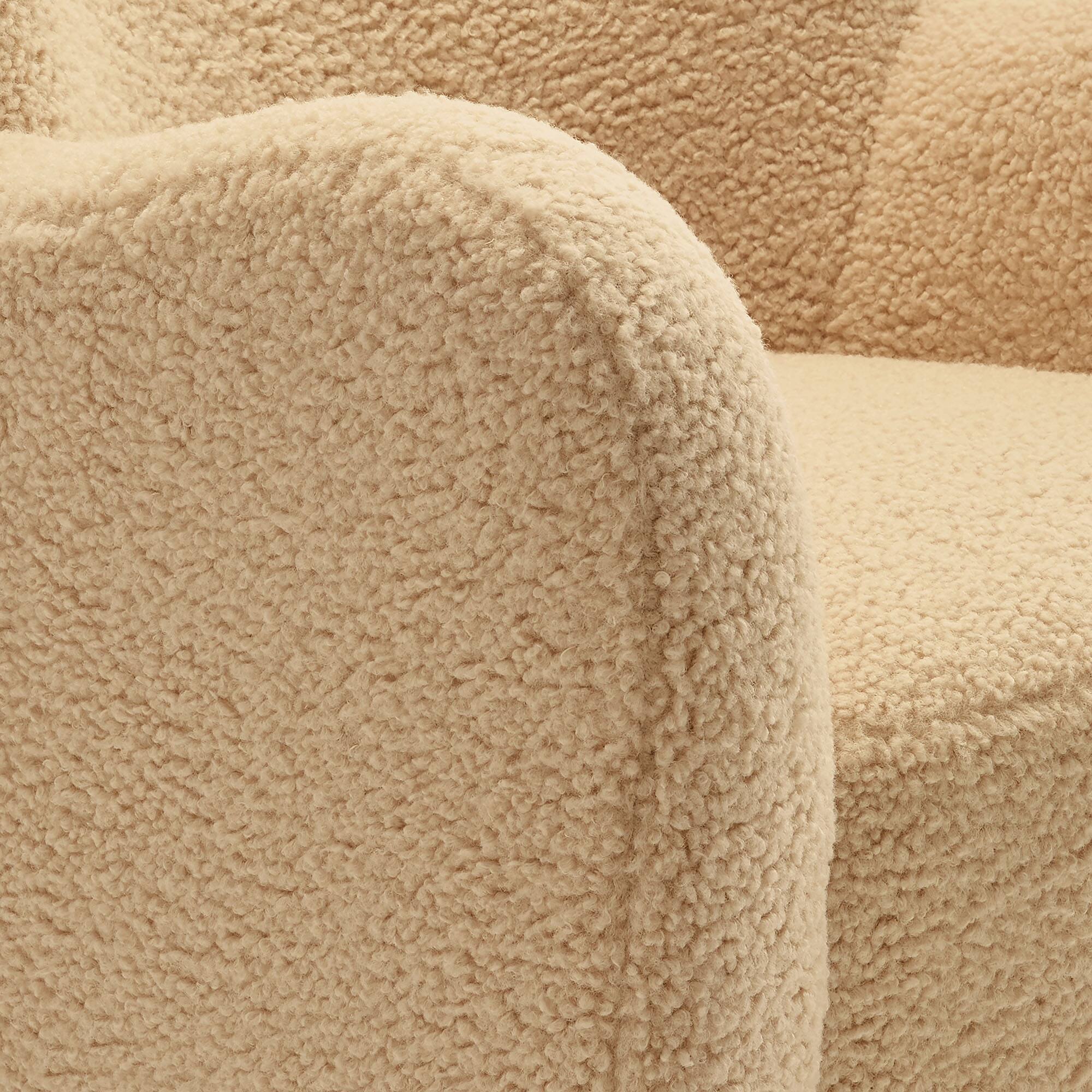 Alt View 5. Modway - Montrose Wingback Sherpa Swivel Accent Chair by Modway - Ivory Walnut.