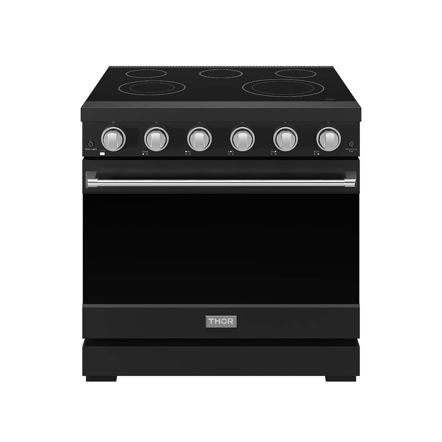 Front. Thor Kitchen - Gordon Ramsay Series by Thor Kitchen 6.0 Cu. Ft Freestanding Electric Range with Stainless Hardware - Black.