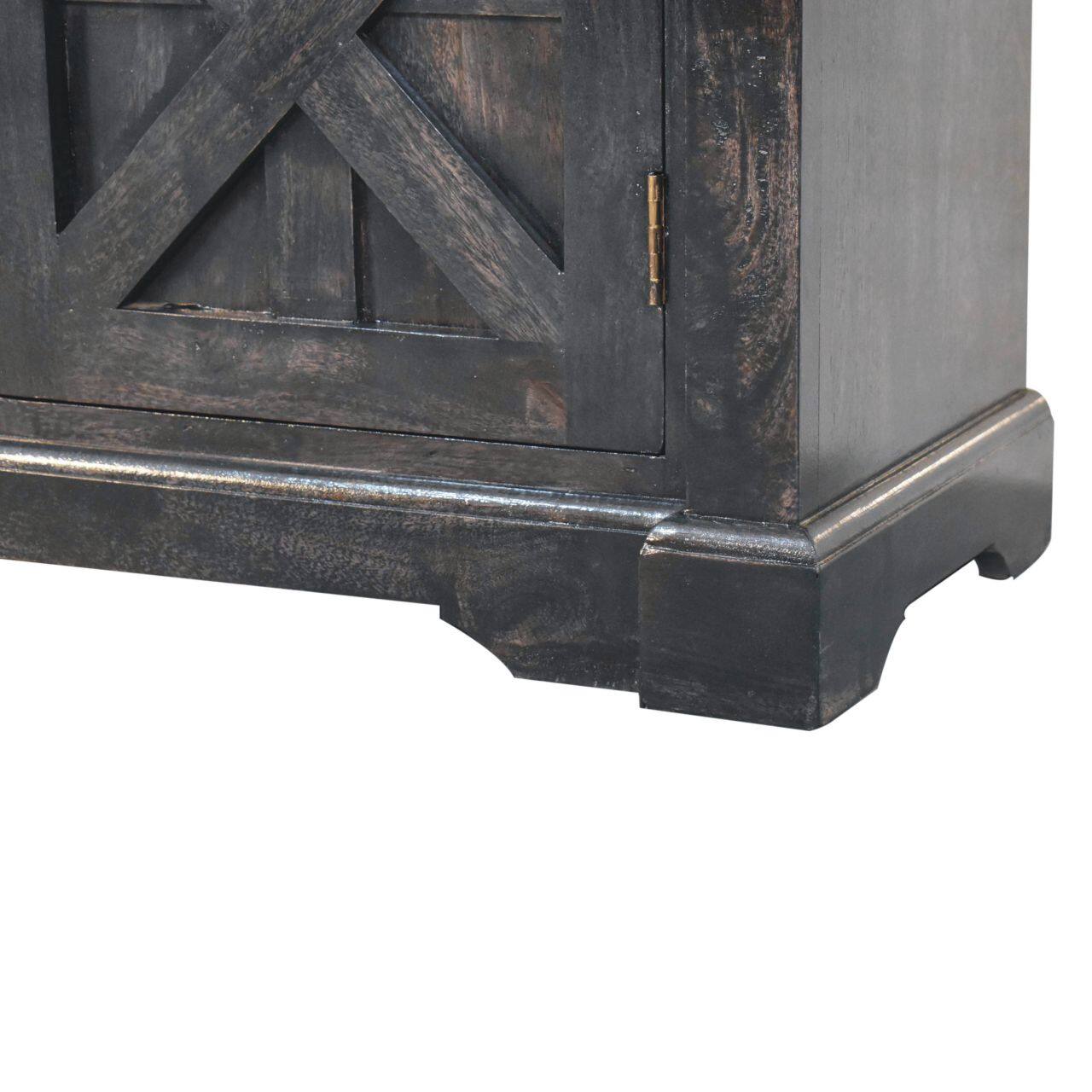 Alt View 5. Artisan Furniture - Artisan Furniture Solid Wood Regal Ash Black Rustic Sideboard, 3 Doors, Black - Black.