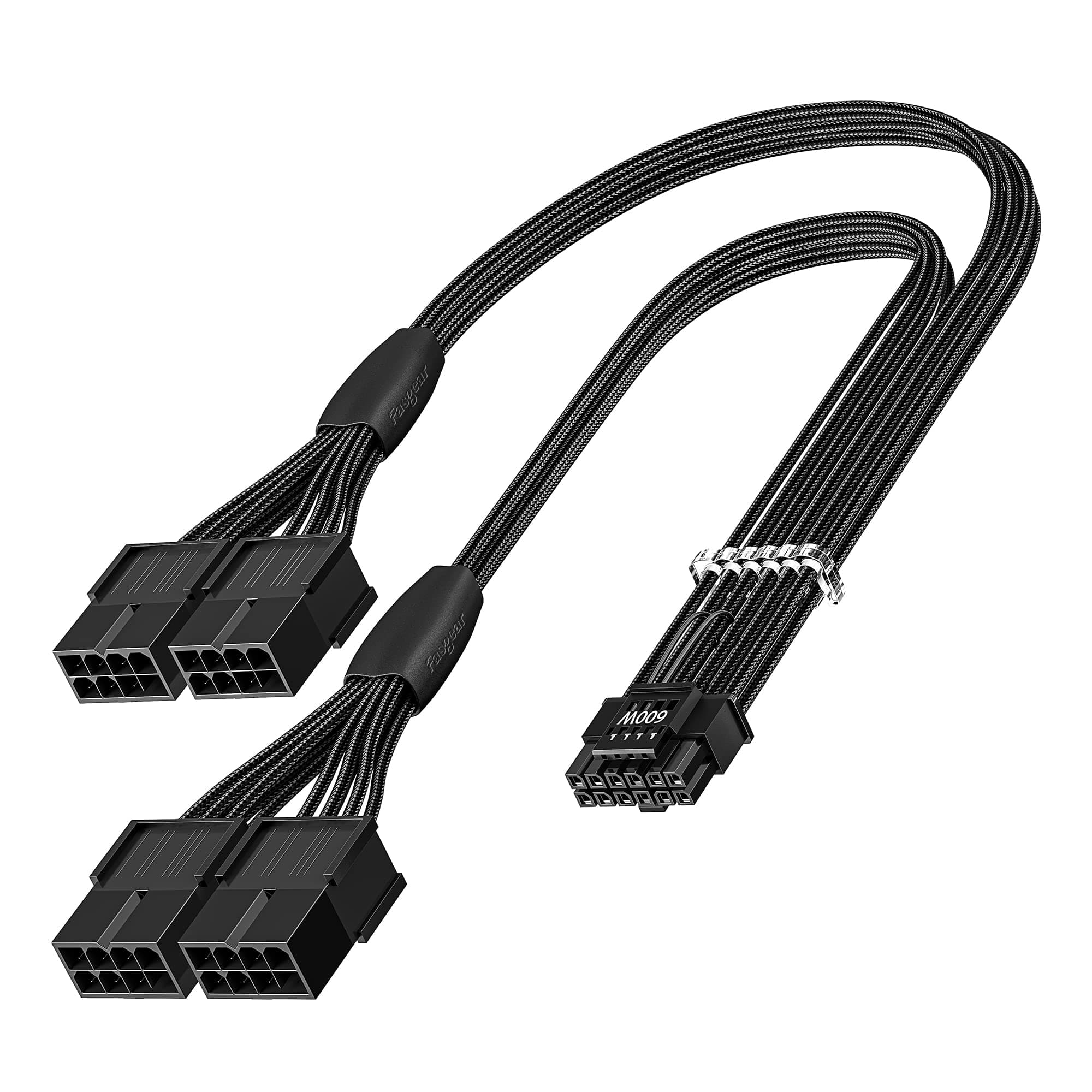 Dazzling Pops - Fasgear 16pin GPU Cable to 8 Pin Pcie Extension PCI e 5.0 12VHPWR Extender Cord Sleeved 12V Cable for