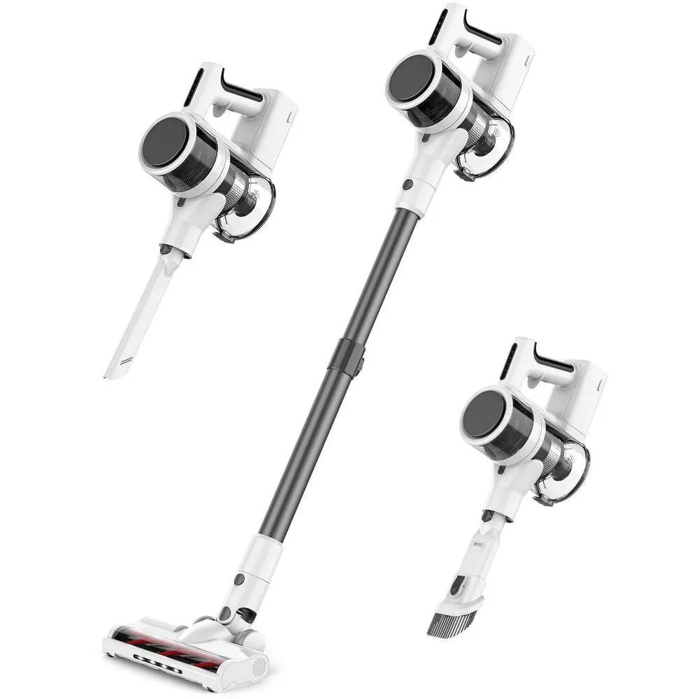 Front. Teendow - Teendow Powerful Adjustable Cordless Vacuum Cleaner, Stick Vacuum Cleaners with 85,000RPM for Hardfloor Pet Hair - White.