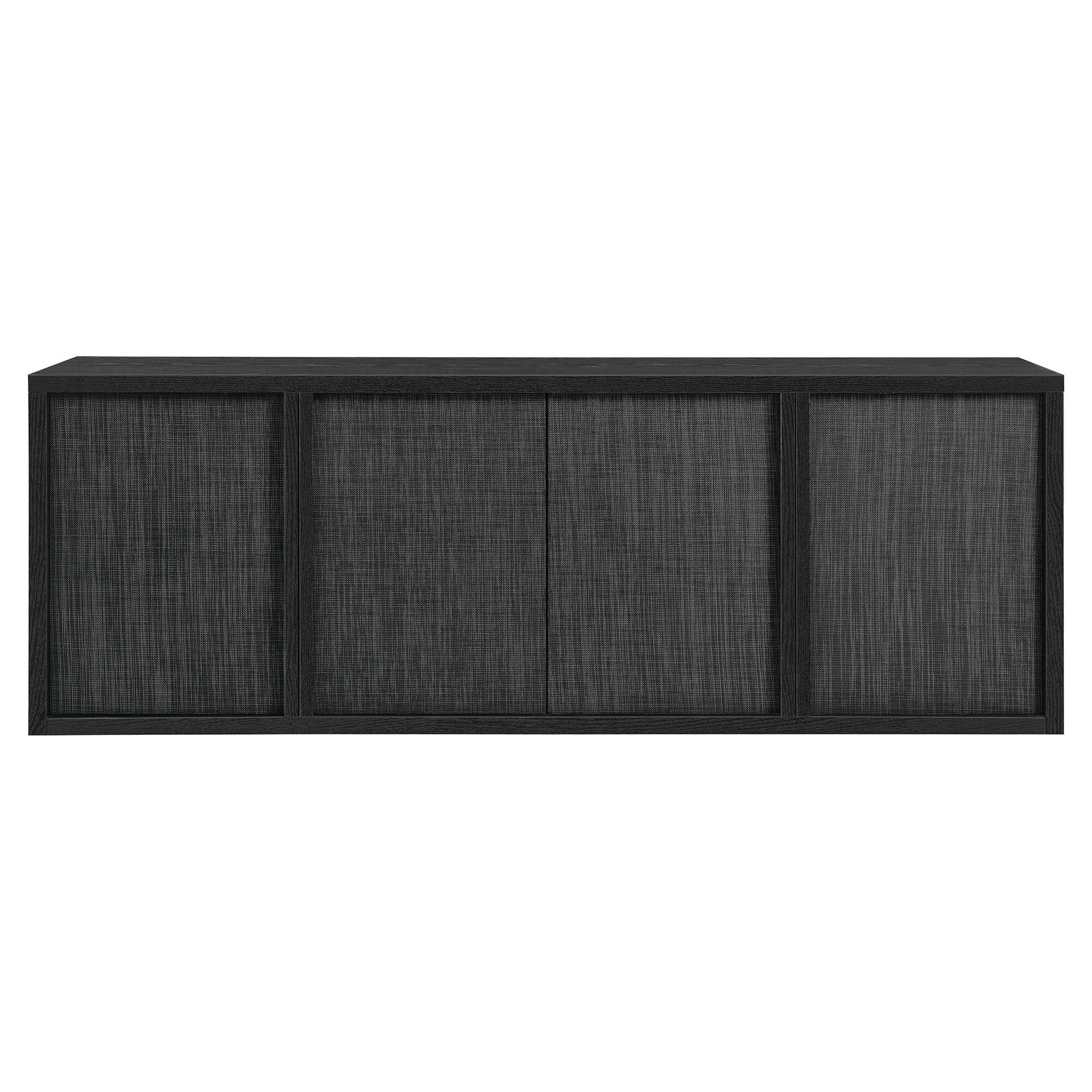 Angle. Hudson&Canal - Kai Rectangular TV Stand for TV's up to 75" in Black Grain - Black Grain.