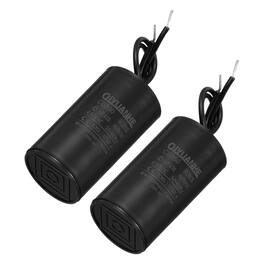 Unique Bargains - 2pcs 6uF CBB60 Run Capacitor, AC 450V 2 Wires 50/60Hz Cylinder 34x60mm for Air Compressor, Water Pump - Black