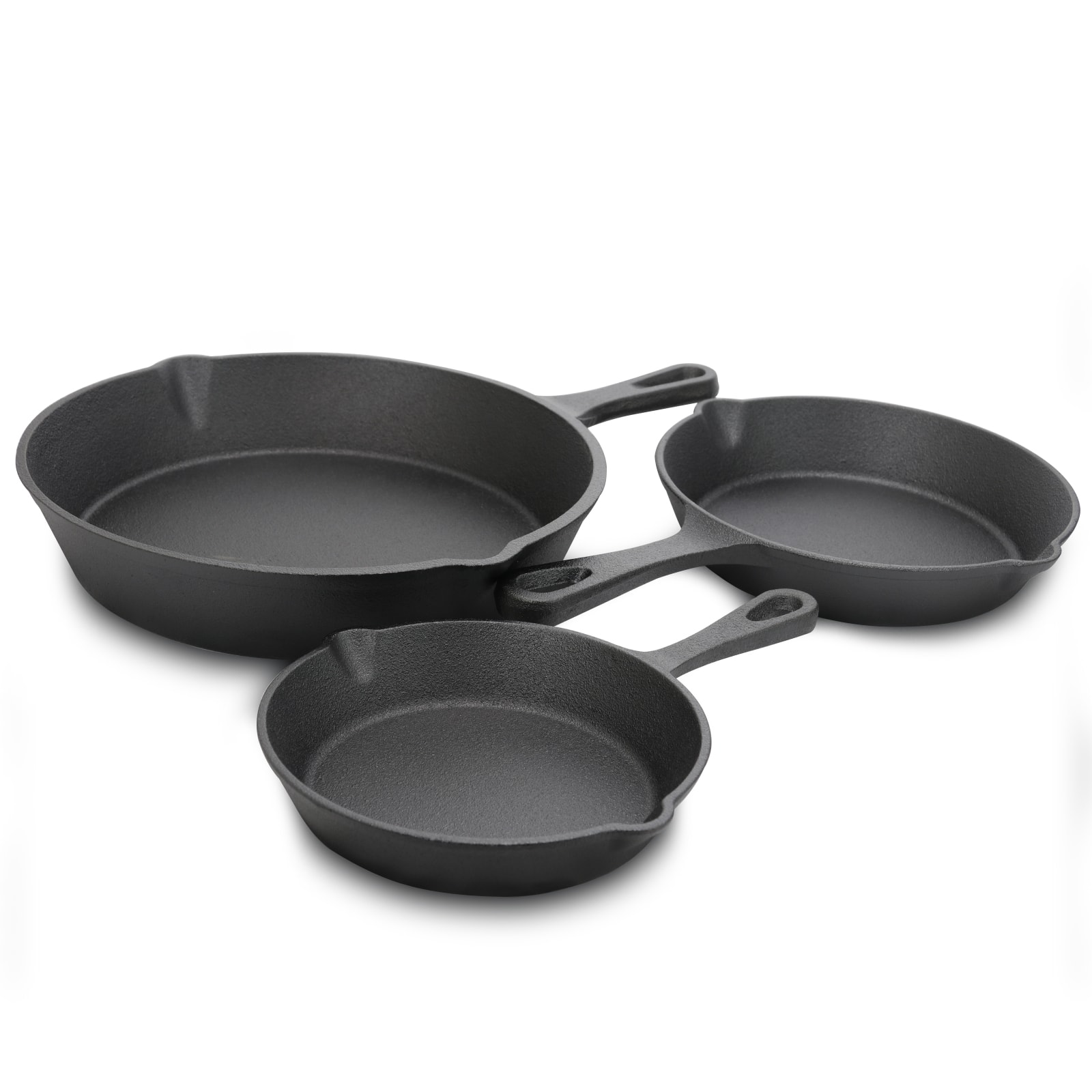 Gibson - General Store Addlestone 3 Piece Preseasoned Cast Iron Skillet Set - Black