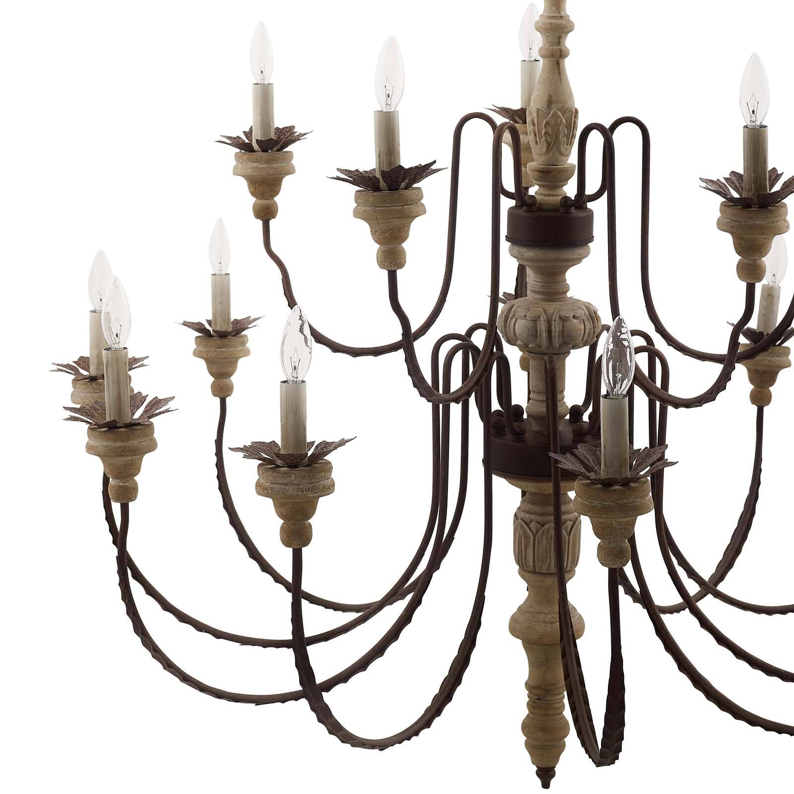 Alt View 1. Modway - Nobility Pendant Light Ceiling Candelabra Chandelier by Modway - Black.