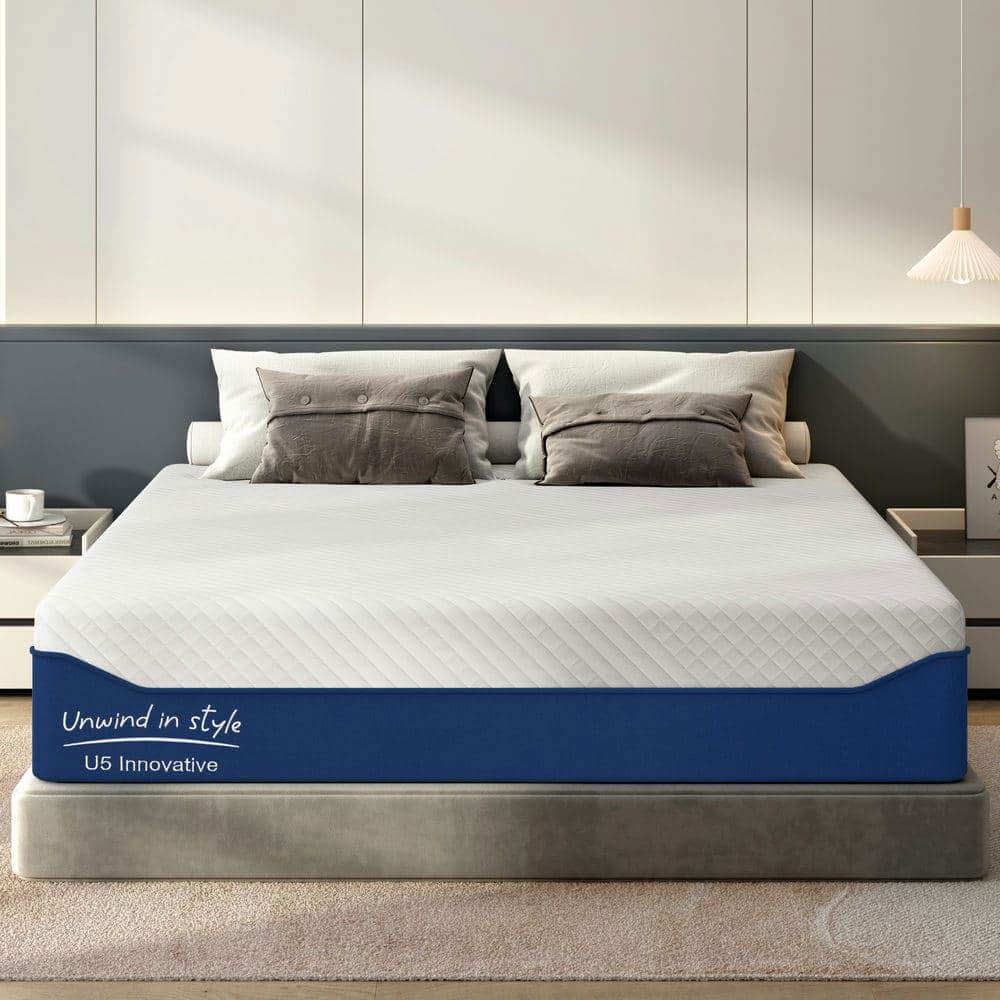 Kadyn - Mattress 10 Inch,Gel Memory Foam Mattress for Cool Sleep in a Box,Fiberglass Free, Medium Firm Feel - White