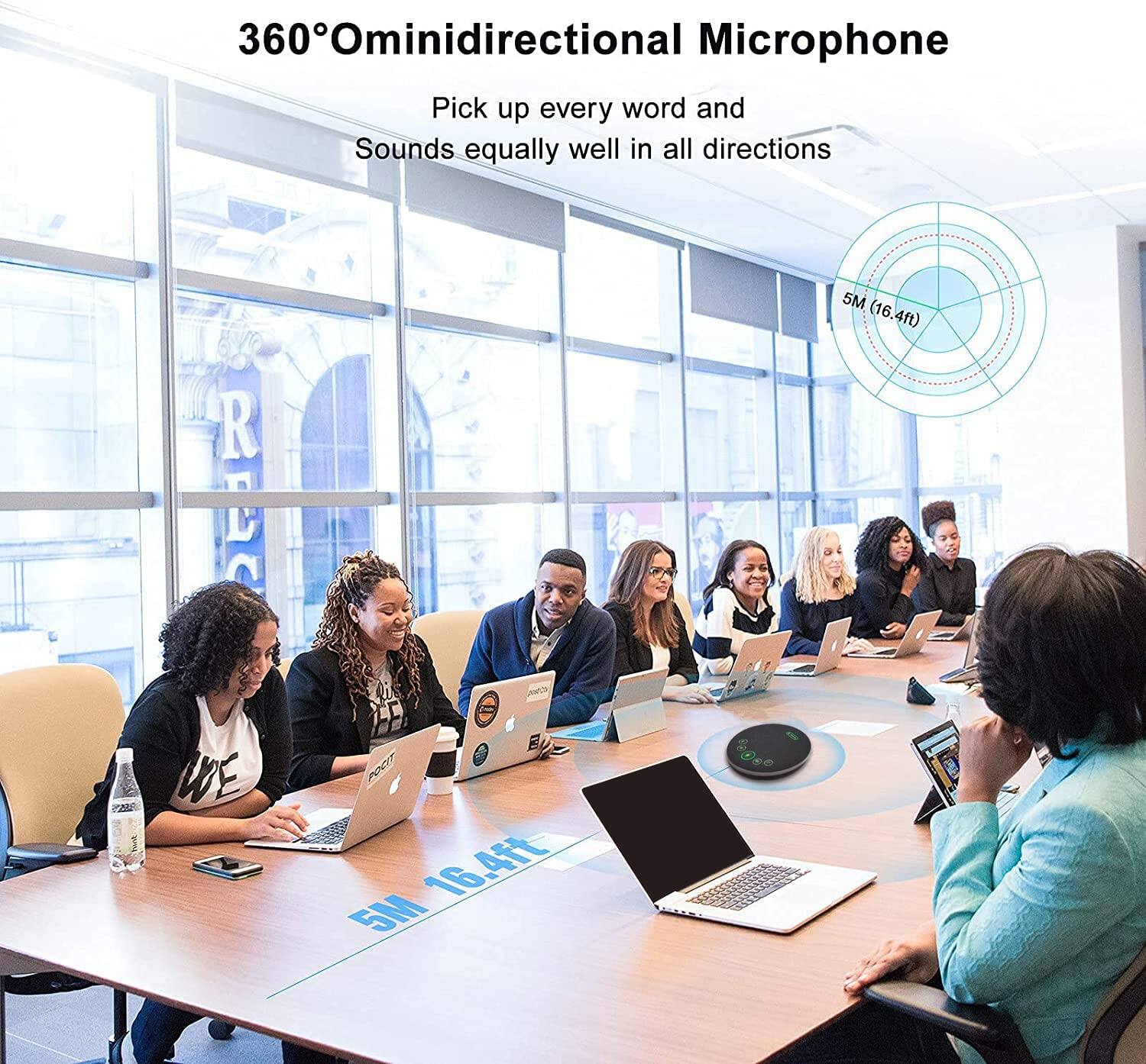 360° Omnidirectional Microphone

Pick up every word and Sounds equally well in all directions

5M (16.4ft)