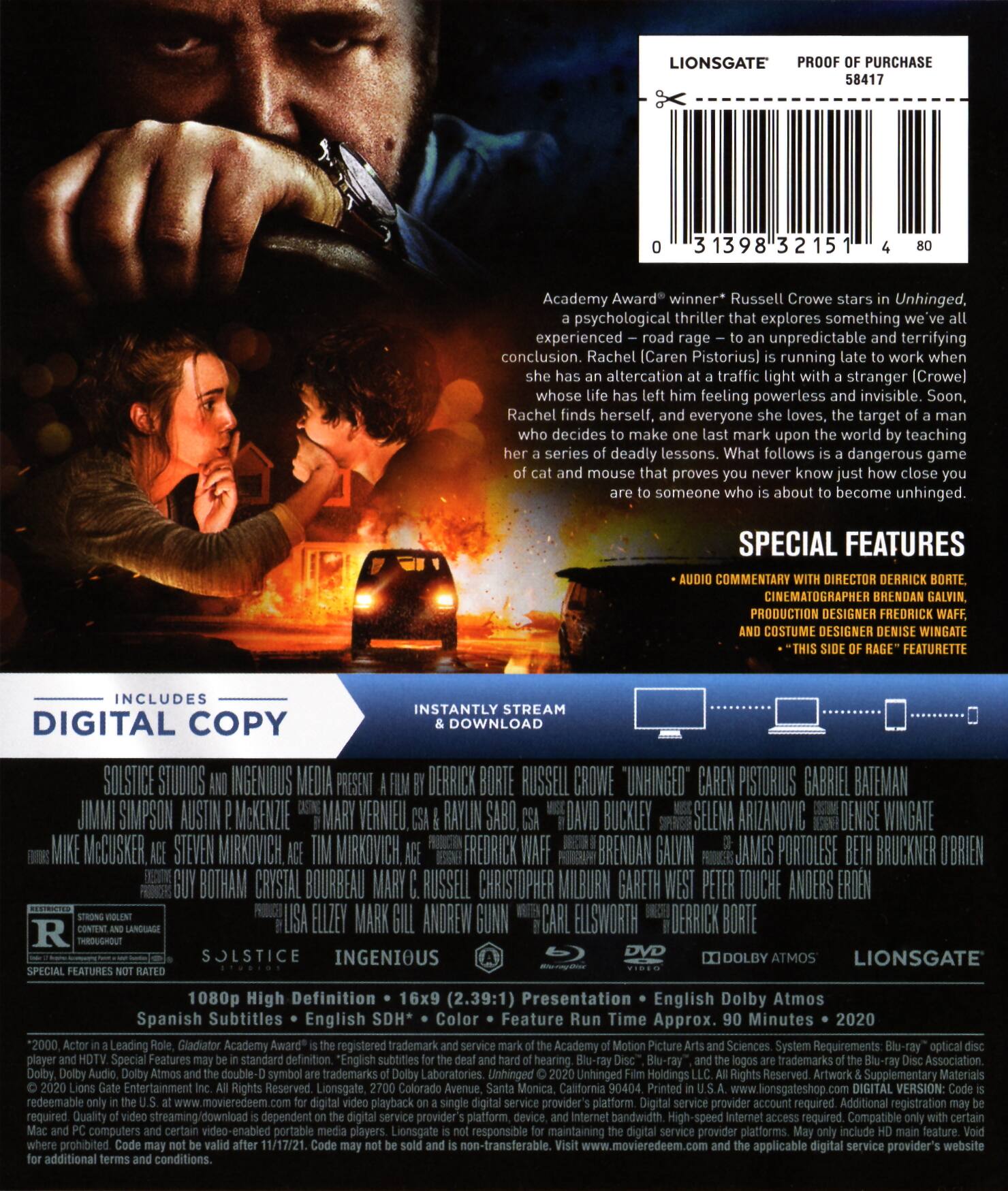 Alt View 1. Unhinged   - BLU-RAY.