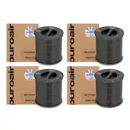 PuroAir - 130i HEPA Filter 4-Pack with CarbonTech 3-Layer Defense – Filters 99.9% Pollen, Dust, Dander, Smoke & Odors - Black
