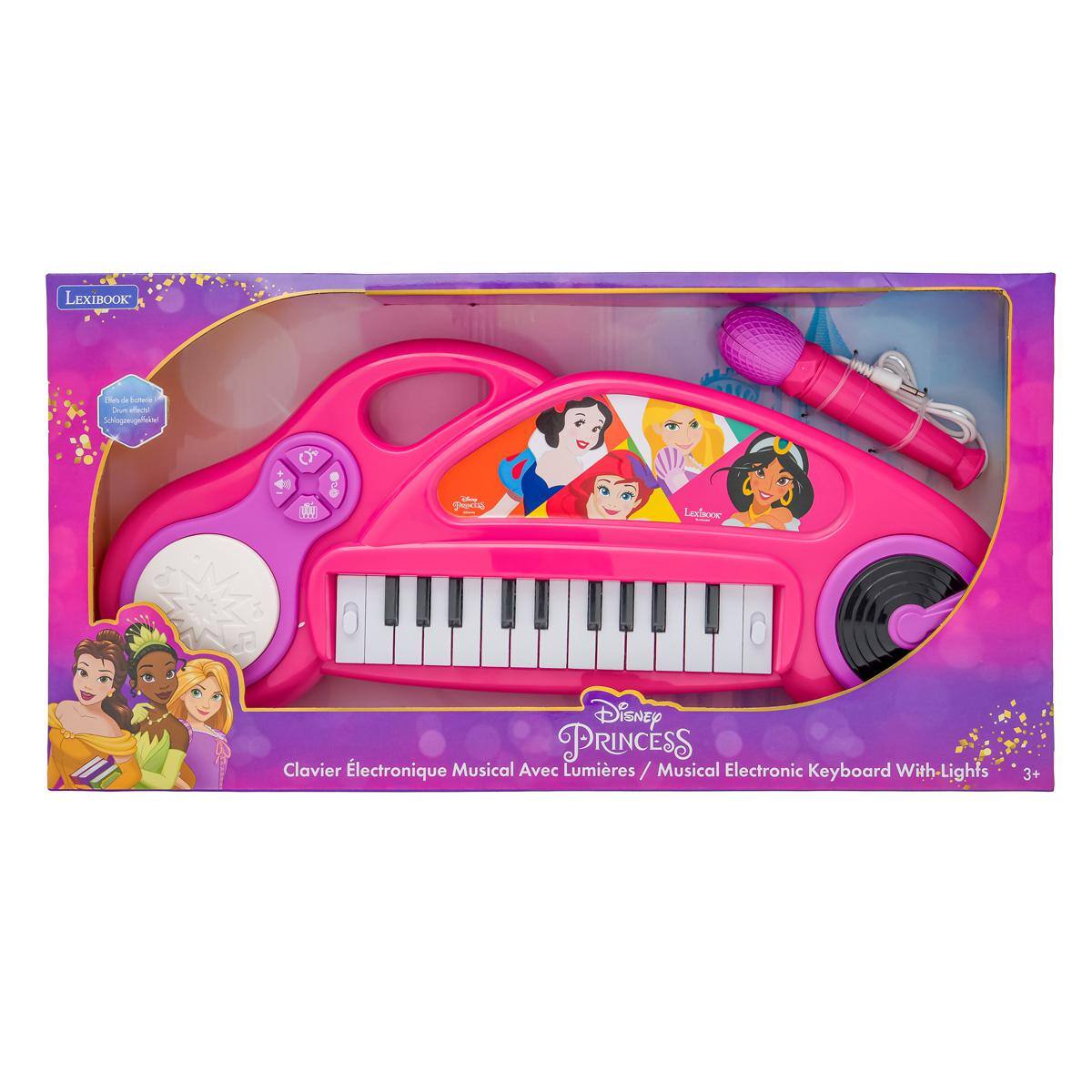 LEXIBOOK - efece Shipeghate ( - paad Lesbook Disney PRINCESS Clavier électronique Musical Avec Lumières / Musical Electronic Keyboard With-Lights 3+