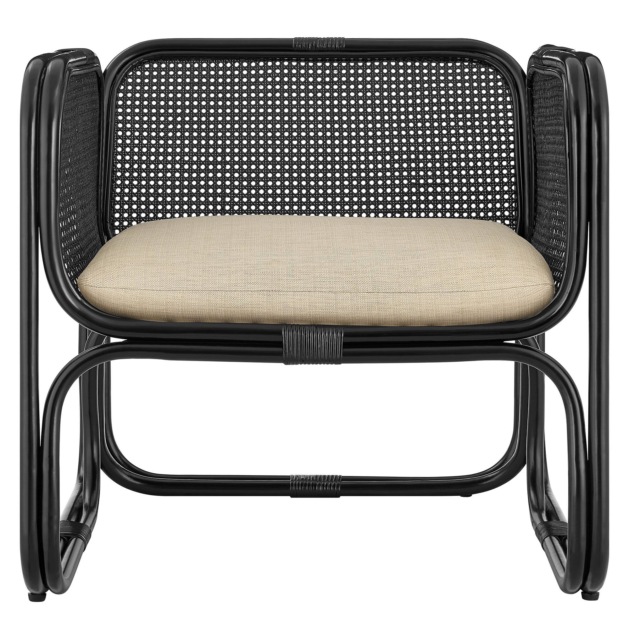 Alt View 4. Modway - Ellis Natural Rattan Accent Armchair by Modway - Black.
