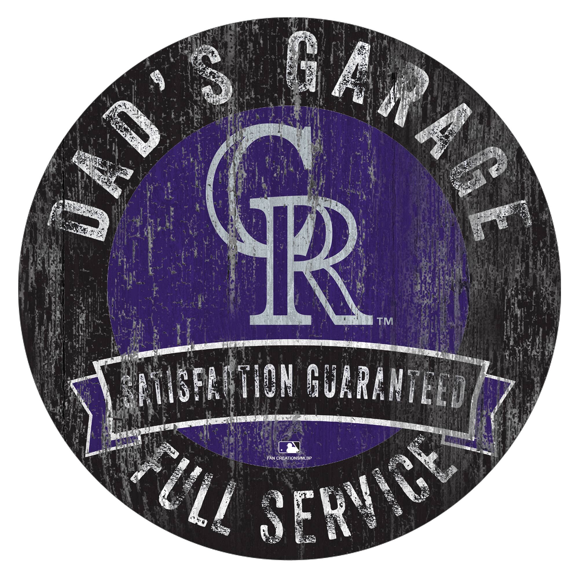 Colorado Rockies 12" x 12" Dad's Garage Sign
