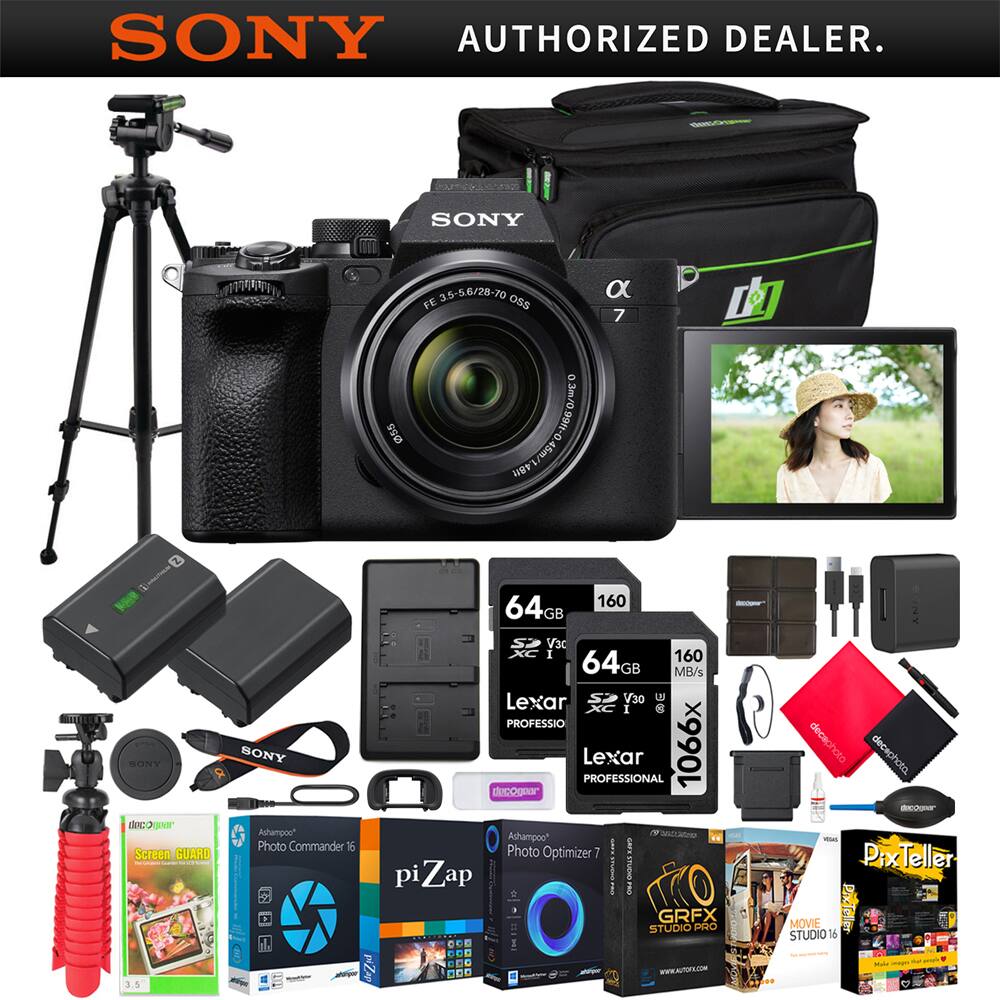 Sony - a7 IV Mirrorless Full Frame Camera + 28-70mm Lens Kit + Pro Photography Bundle