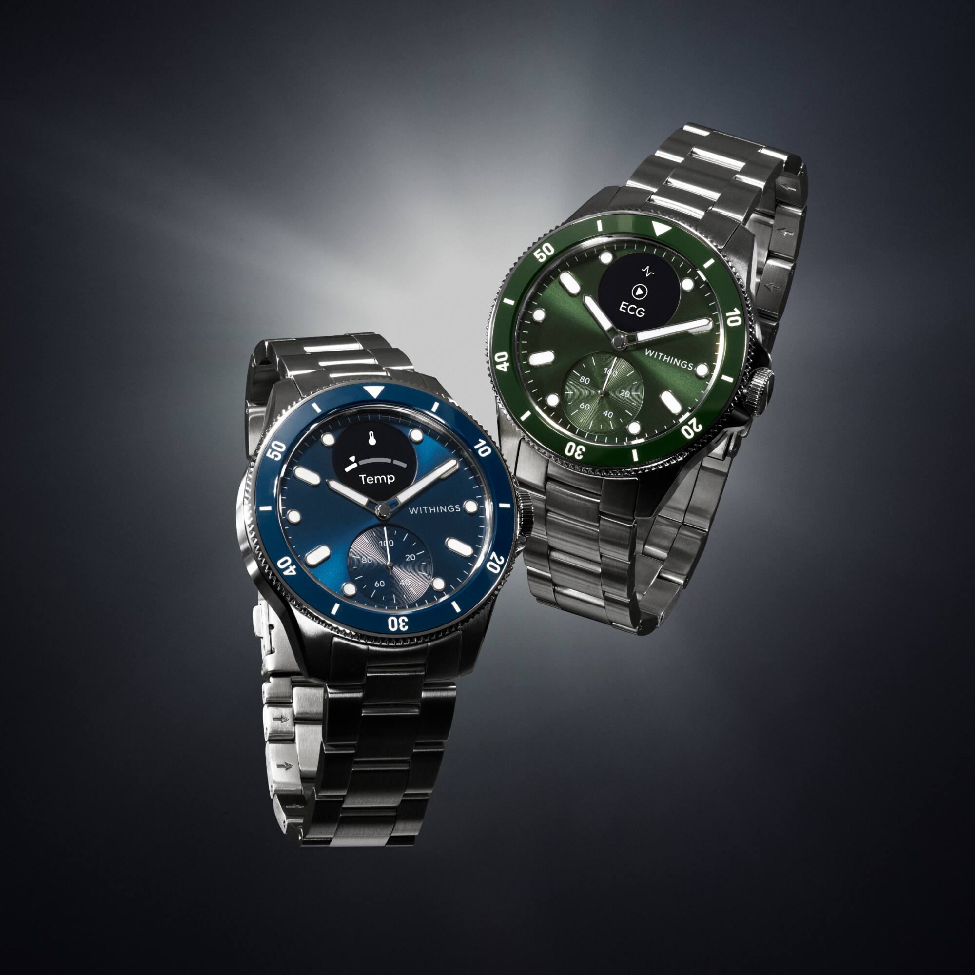 Alt View 4. Withings - ScanWatch Nova - Premium Heart Health Hybrid Smartwatch - 43mm - Green.