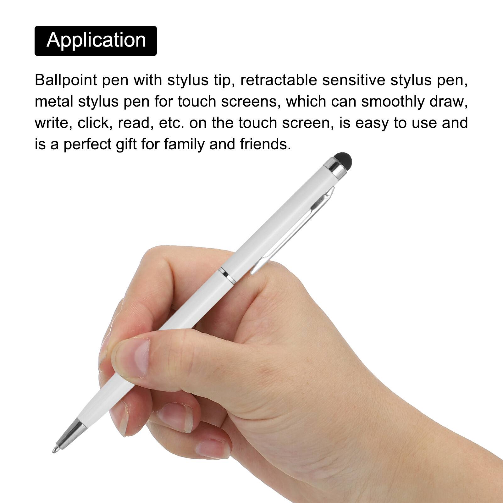 Application

Ballpoint pen with stylus tip, retractable sensitive stylus pen, metal stylus pen for touch screens, which can smoothly draw, write, click, read, etc. on the touch screen, is easy to use and is a perfect gift for family and friends.
