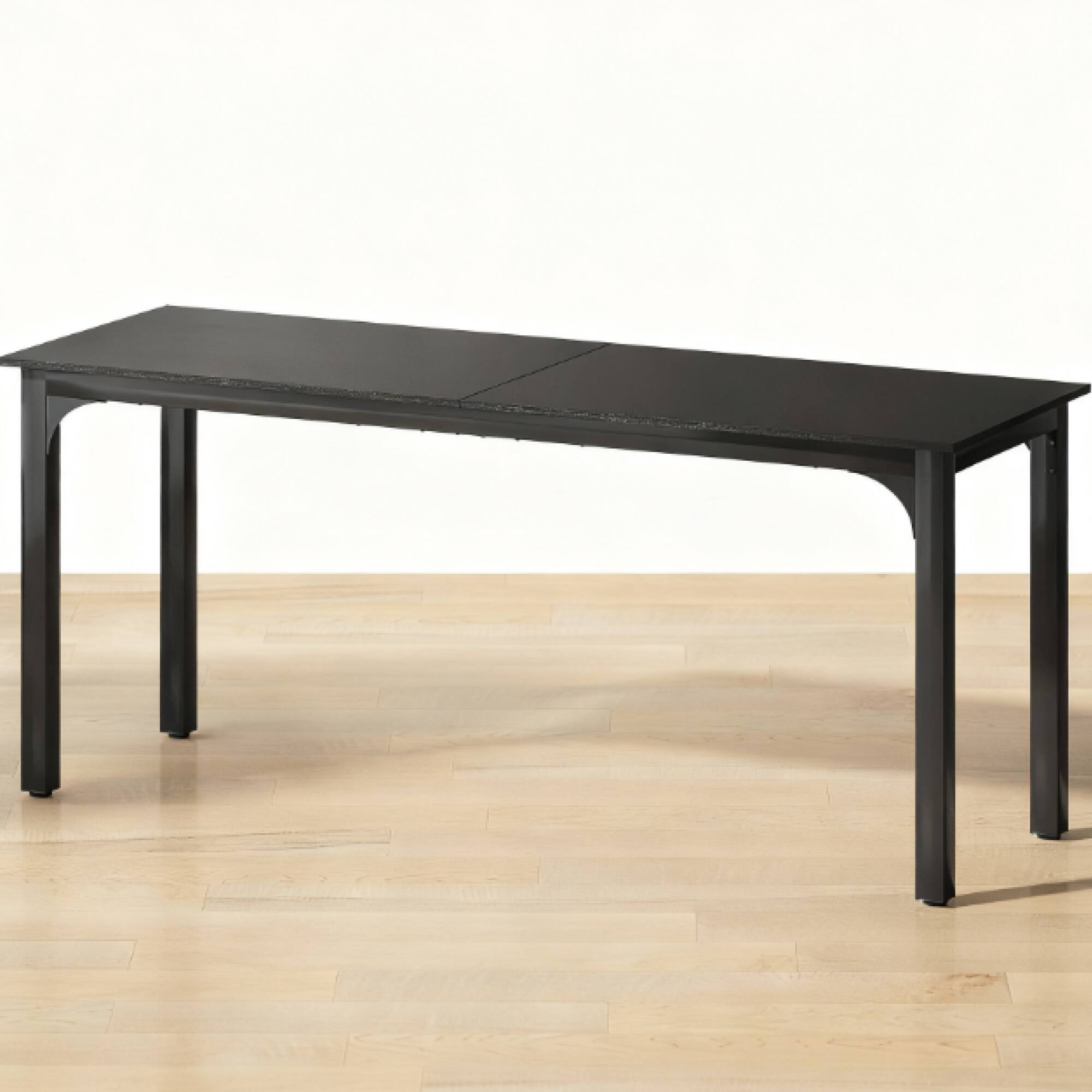 Angle. GOODSILO - Industrial Style Computer Desk with Metal Frame for Home Office, Study, and Multipurpose Use - Black.