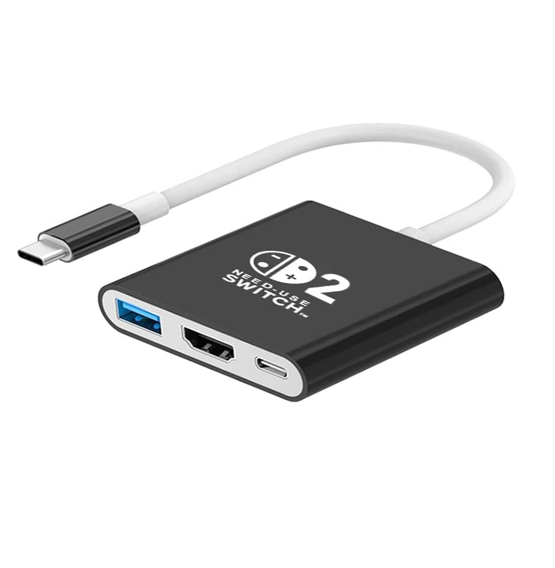Cluzine - 3-in-1 Type-C Docking Station ABS HDTV 4K60Hz USB 3.0 PD 100W Charging USB Hub for N-Switch 2