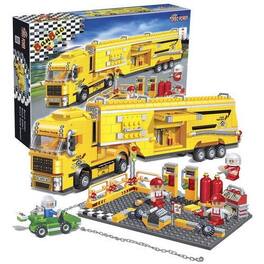 BanBao - Racer Maintenance Truck: Yellow Building Kit STEM Toy (660 pcs) Building Set for Kids