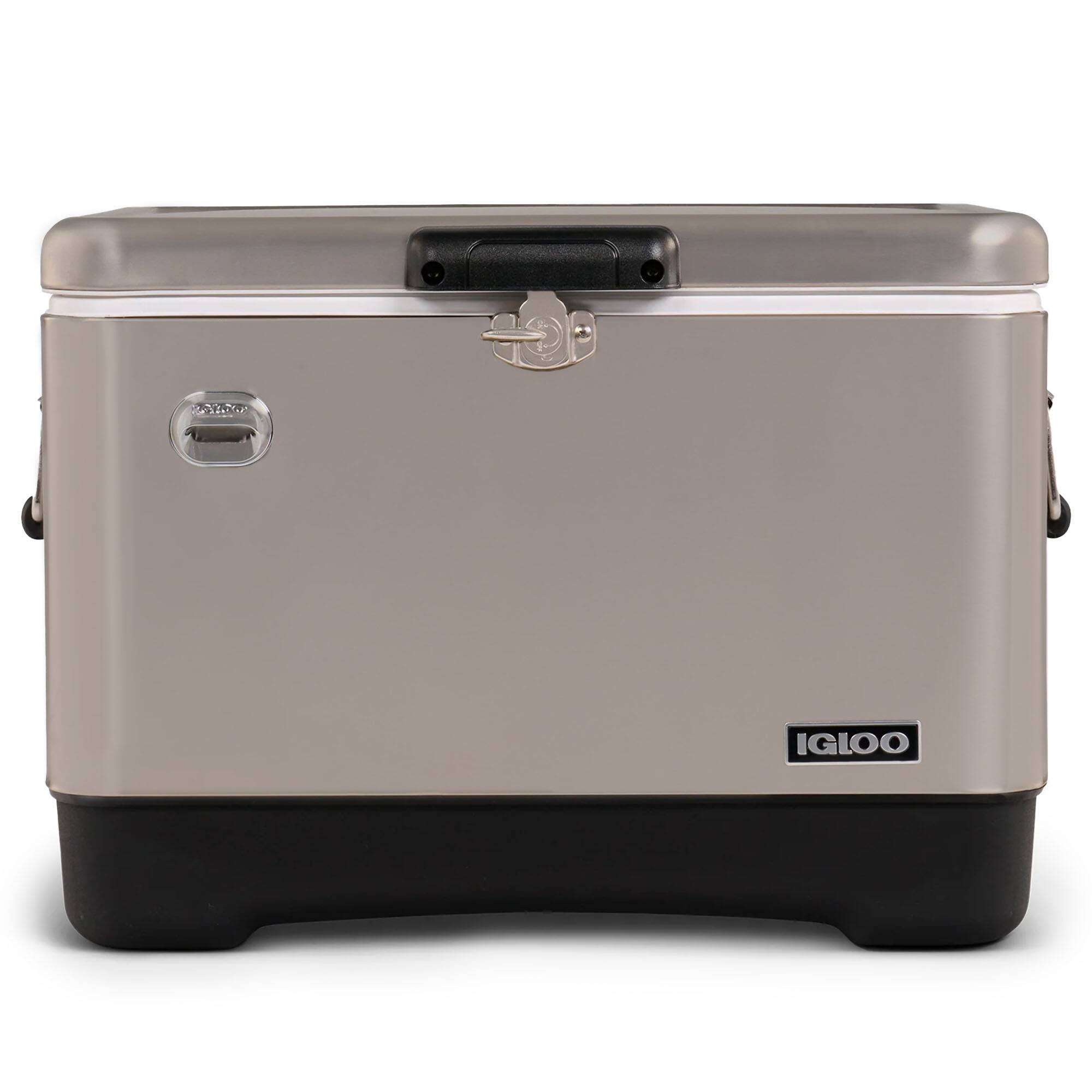 Front. Igloo - IGLOO Legacy 54 Qt Cooler, Stainless Steel - Stainless Steel.