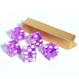 GSE Games & Sports Expert - 19mm Vegas Casino Style Craps Dice Set of 5 with Razor Sharp Edges(Purple)