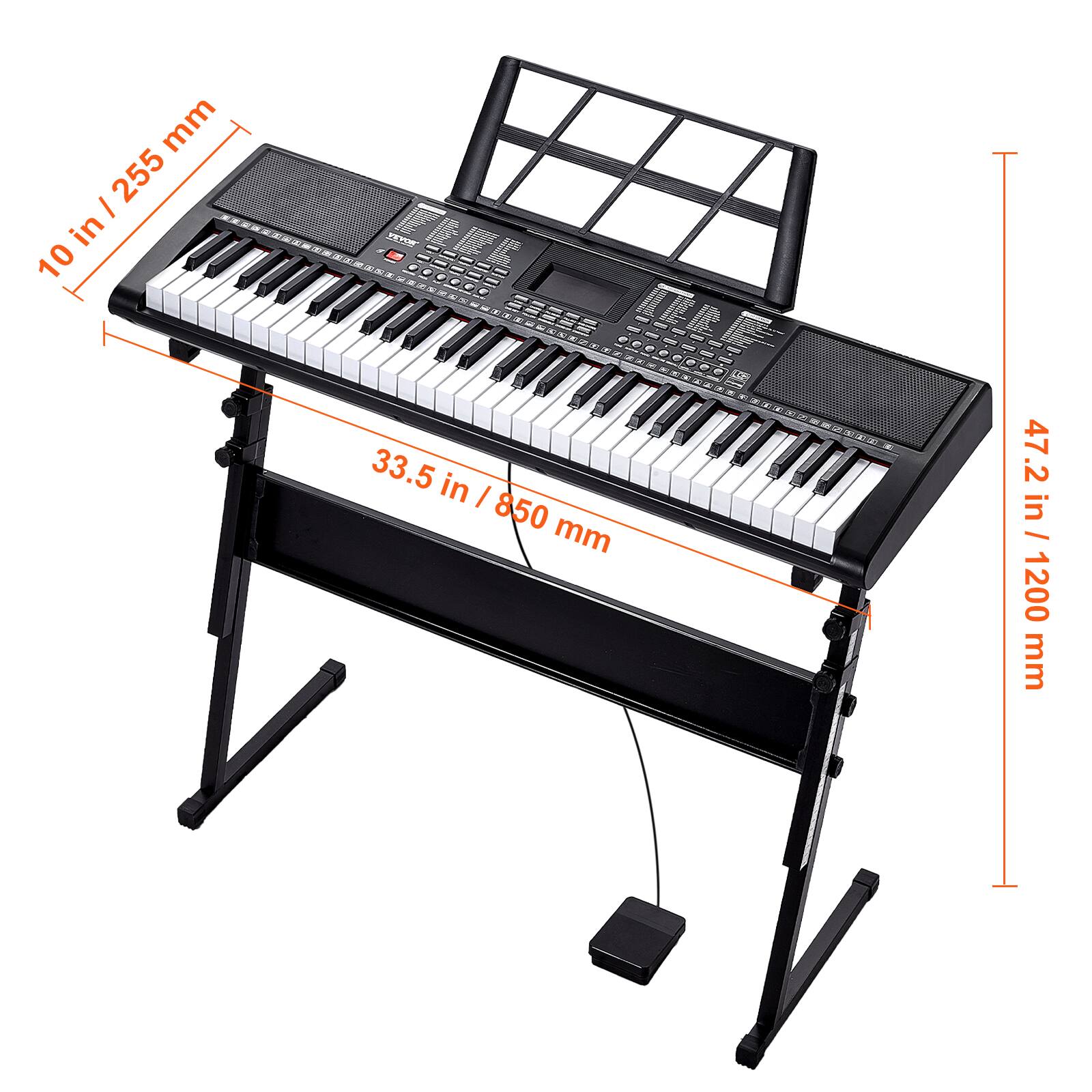 VEVOR 61 Key Digital Keyboard Piano,Lighted Keys, Electric