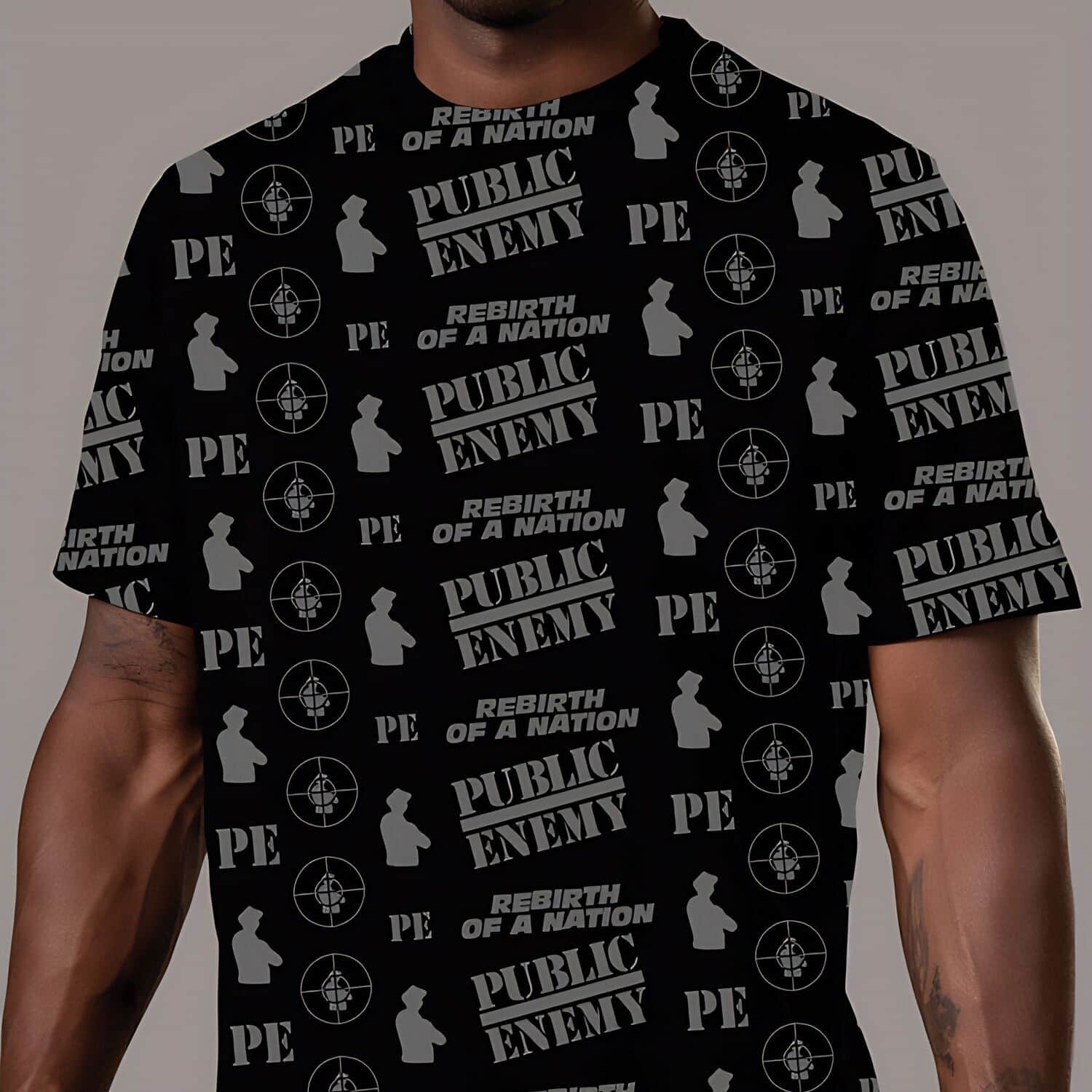 PopMarket - Public Enemy - Rebirth Of A Nation All Over Logo (t-shirt XL) - APPAREL - Multicolor