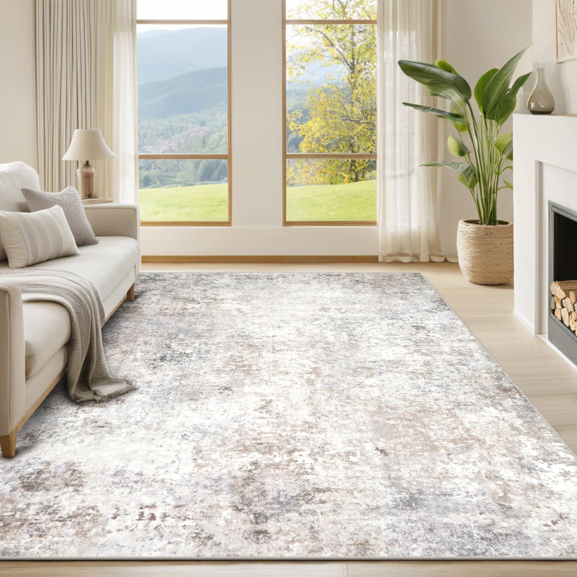 Brown-grey-beige-slate 6' x 9' (Rectangular)