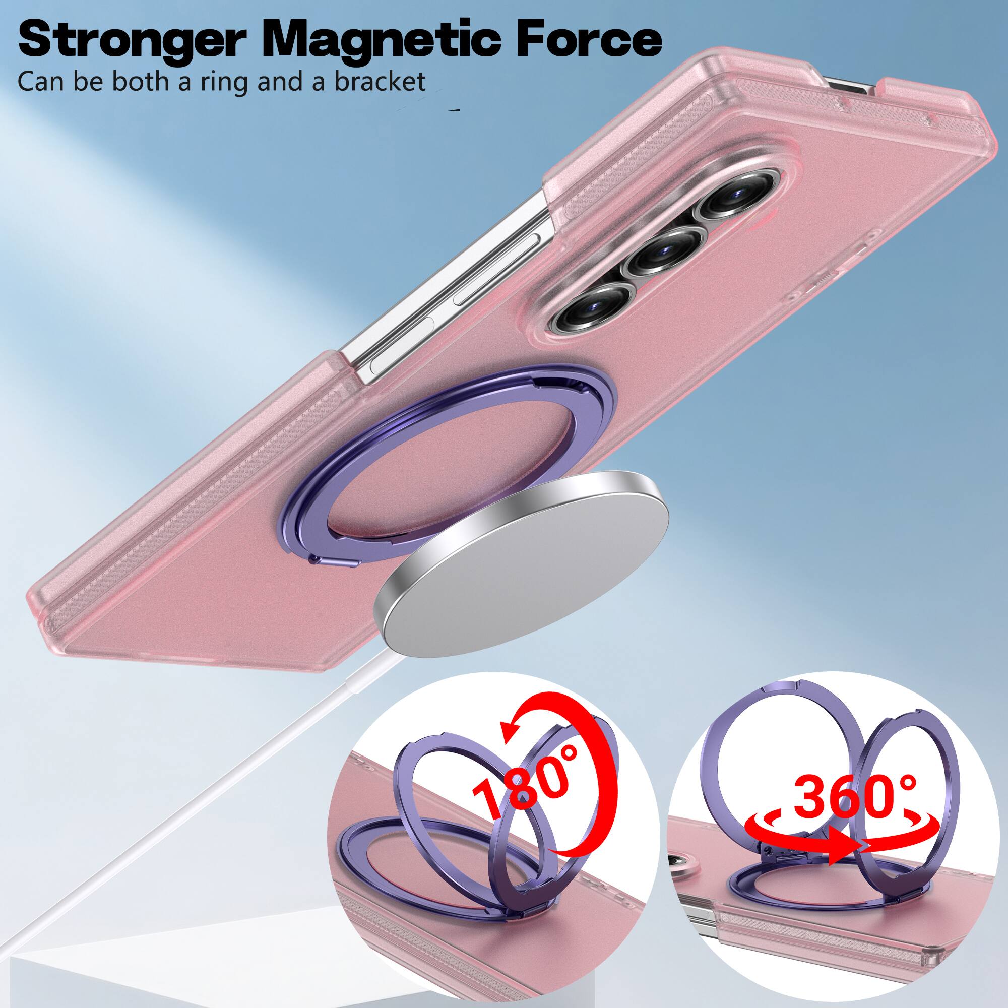 Stronger Magnetic Force  
Can be both a ring and a bracket  
180°  
360°