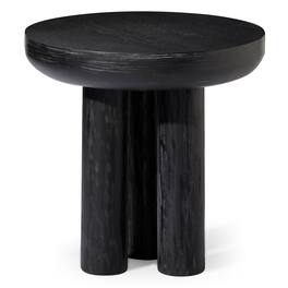 Maven Lane - Owen Rustic 19" Round Wooden Side Table End Table - Aged Black