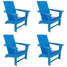WestinTrends - Ashore Modern Outdoor Folding Adirondack Chair (Set of 4) - Pacific Blue