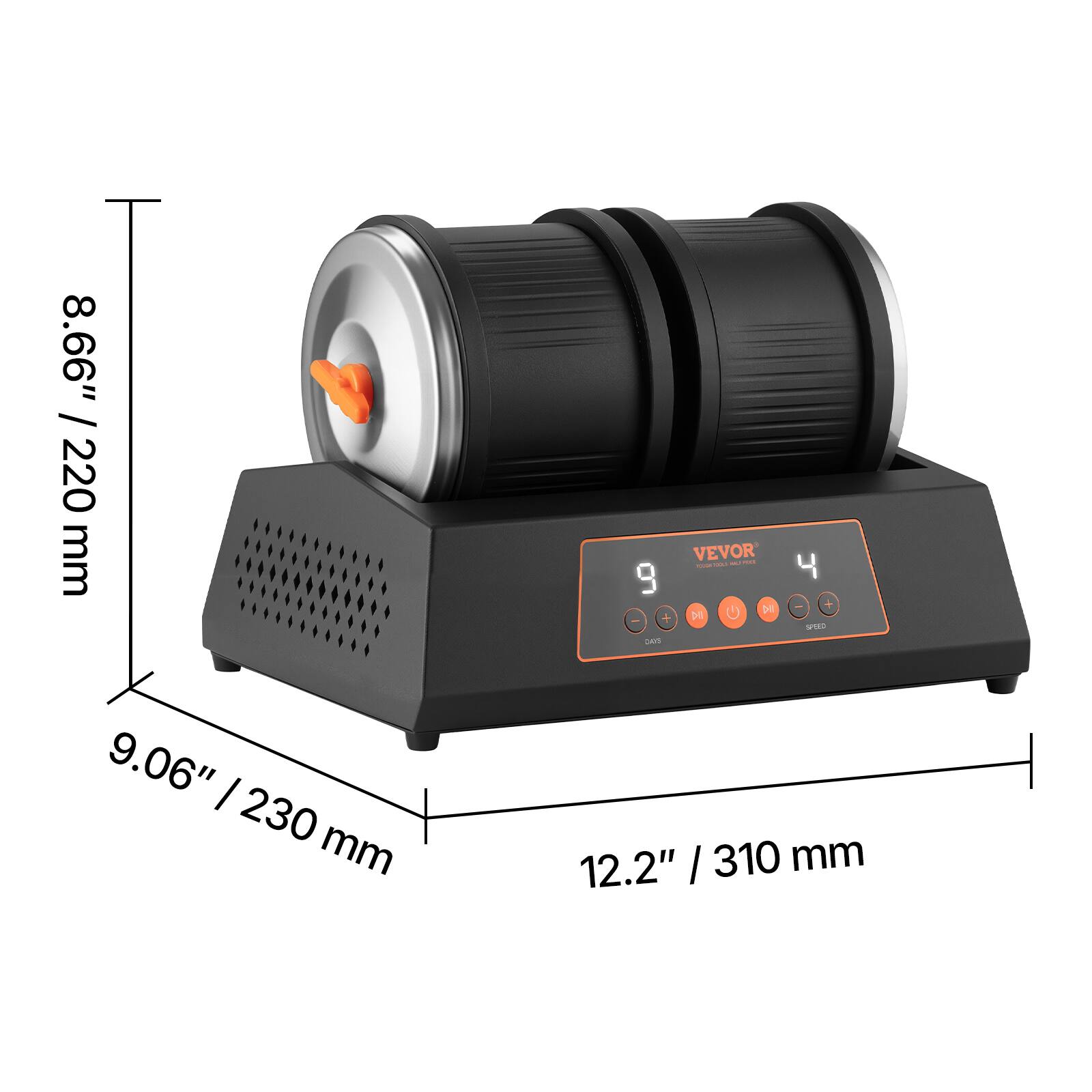 8.66" / 220 mm  
9.06" / 230 mm  
12.2" / 310 mm