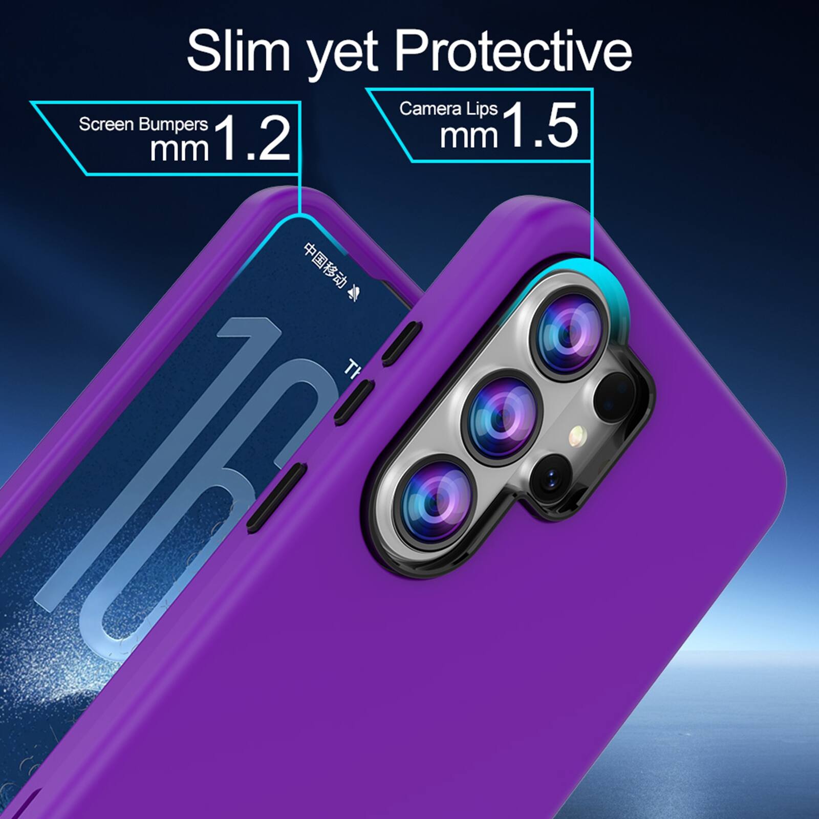 Slim yet Protective  
Screen Bumpers 1.2 mm  
Camera Lips 1.5 mm