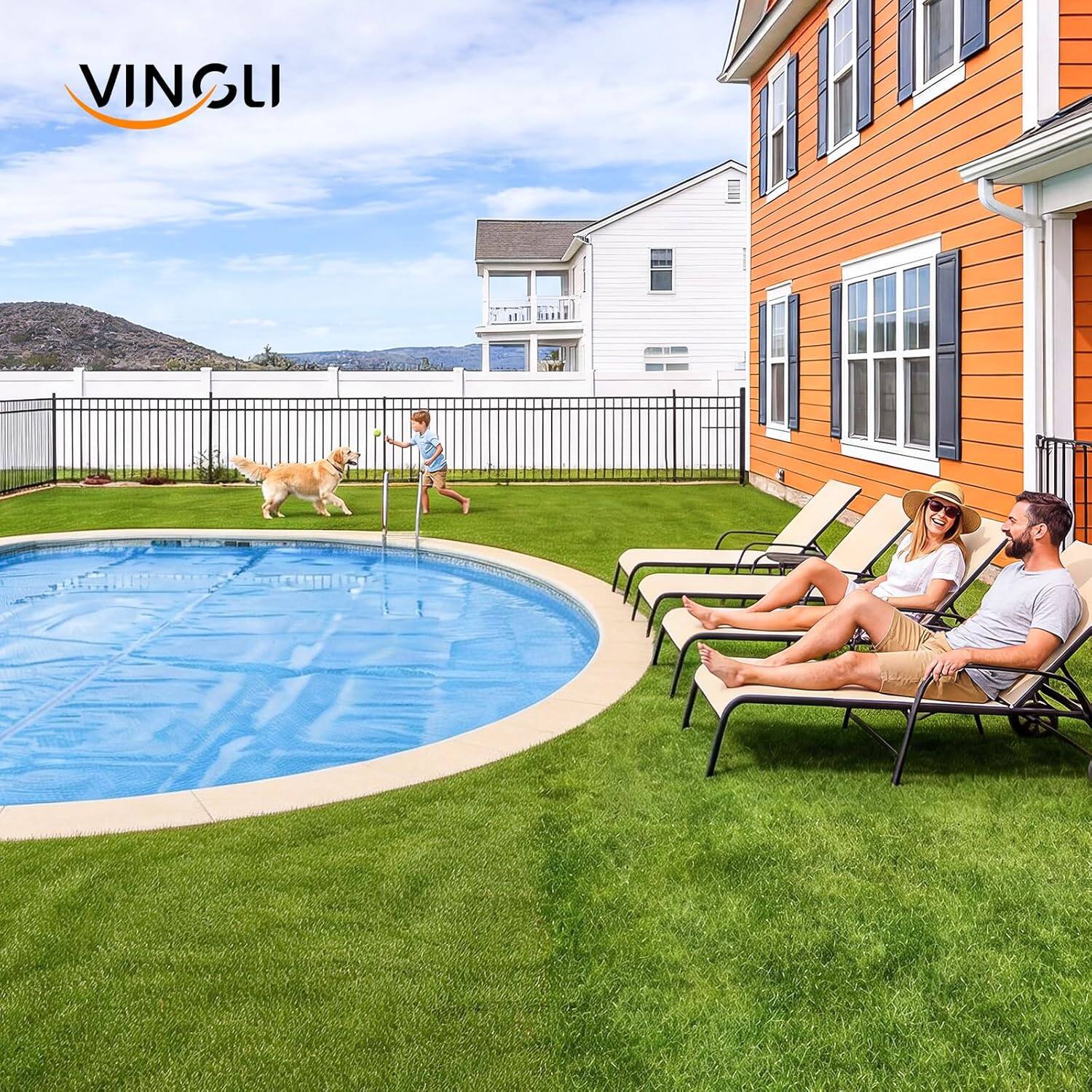 Alt View 8. Winado - 16Mil Solar Pool Cover 24FT Round Solar Blanket-Heavy Duty Solar Pool Cover for Above Ground, Inground Swimming Pool - Blue.