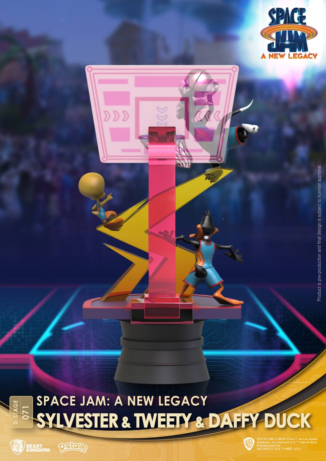 SPACE JAM: A NEW LEGACY approval. Licensor to subject is design final and pre-production. SI Product: SPACE JAM: A NEW LEGACY D-STAGE 071 SYLVESTER & TWEETY & DAFY DUCK. SPACE JAM: A NEW LEGACY and all related characters and elements. CA 4 - Naa Droa BEAST pstage WB Entertainment I A - Wila WV0 SOCELO de n21 KINGDOM.
