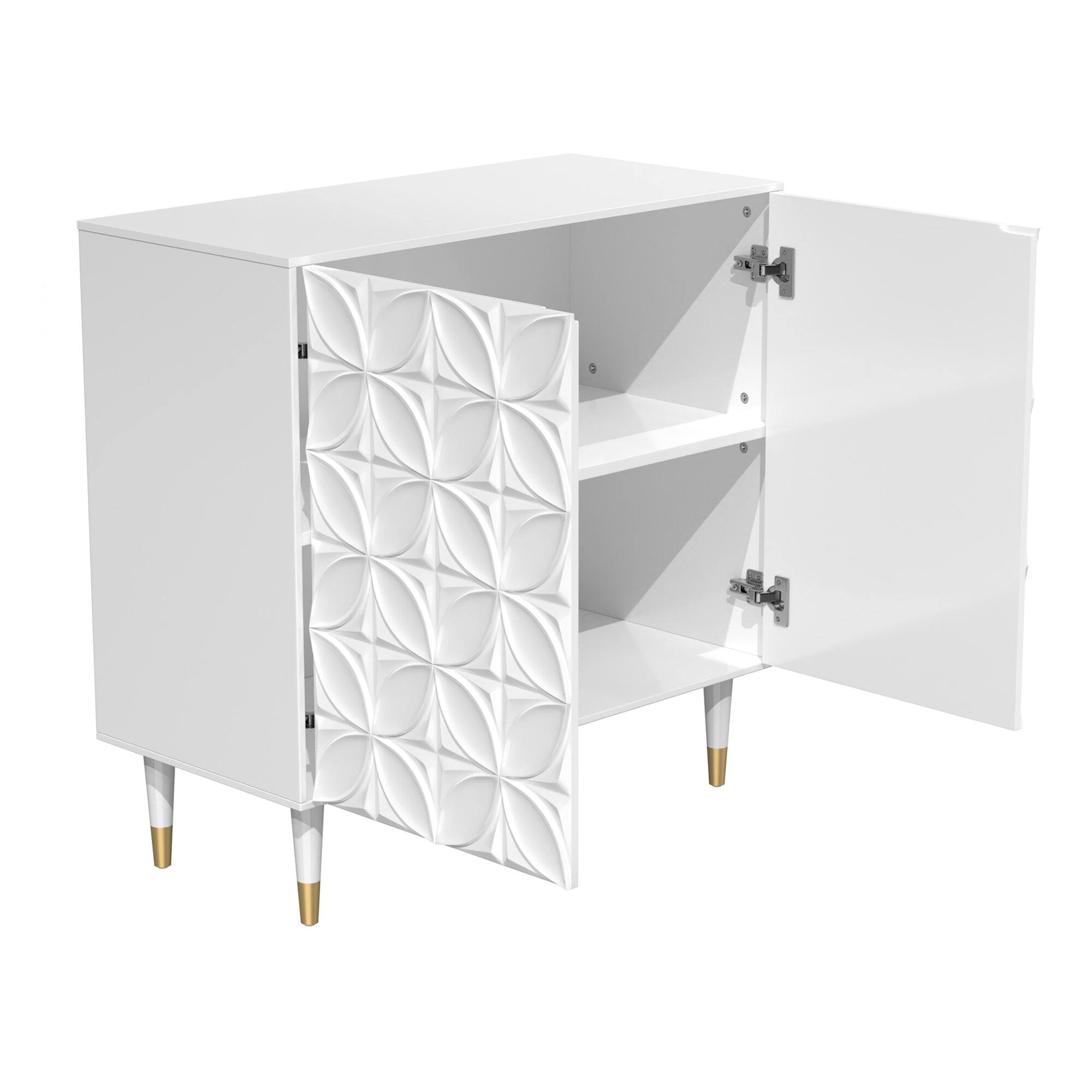 Alt View 7. Boyel Living - 2 Door Locker Accent Cabinet - White.