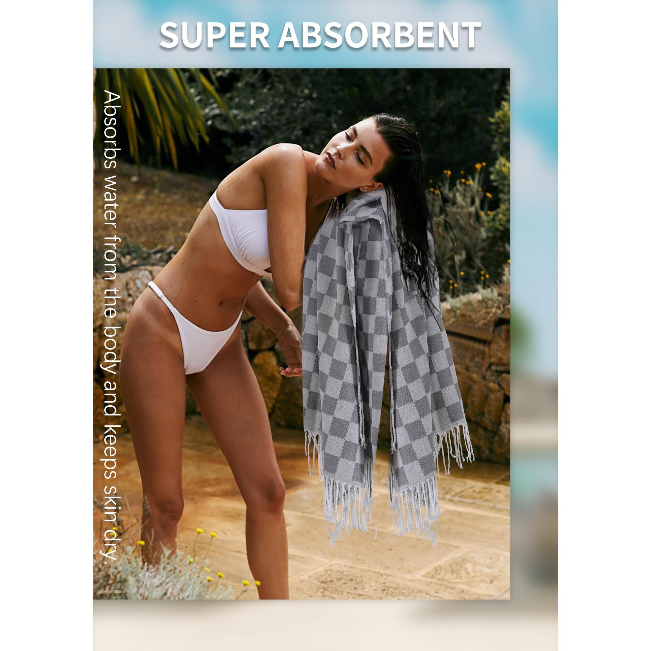 SUPER ABSORBENT  
Absorbs water from the body and keeps skin dry